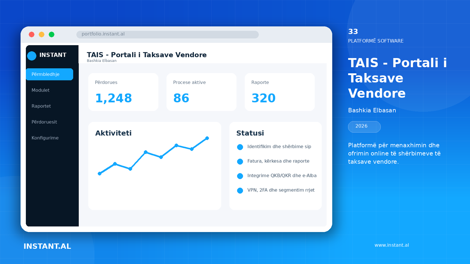 View of the project TAIS - Portali i Taksave Vendore