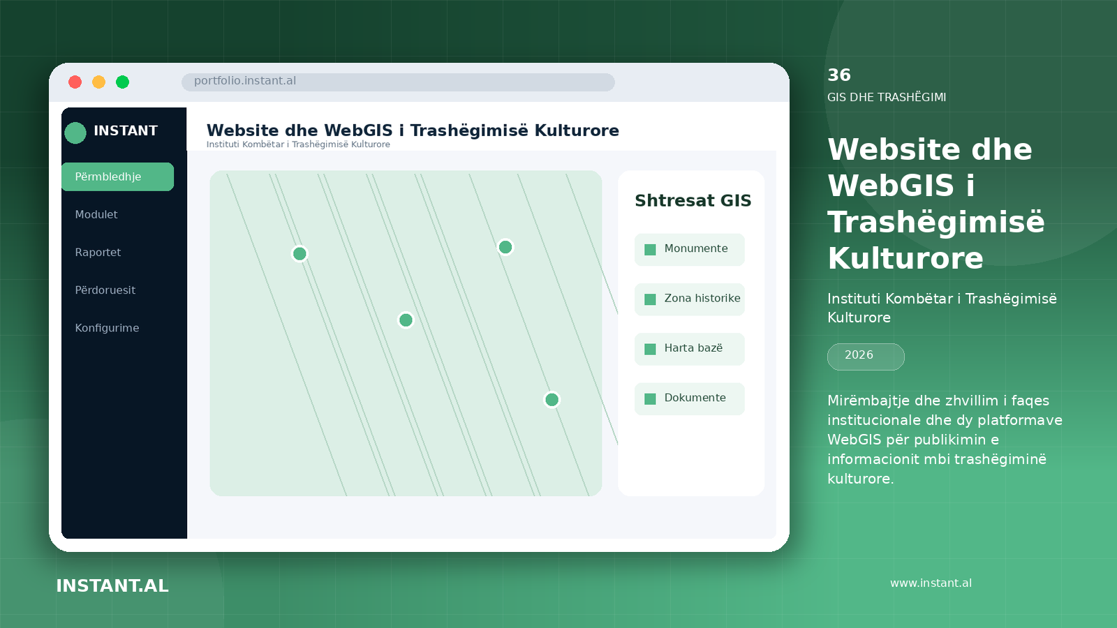 View of the project Cultural Heritage Website and WebGIS